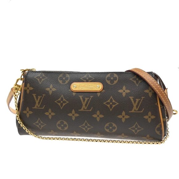 LOUIS VUITTON Eva 2Way Chain Shoulder Bag Monogram Leather Brown M95567 683KA630 - Picture 1 of 14